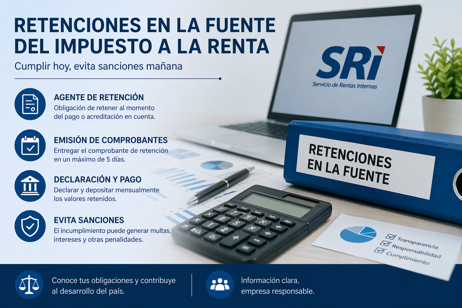 Retención en la Fuente del Impuesto a la Renta: obligaciones, porcentajes y sancione